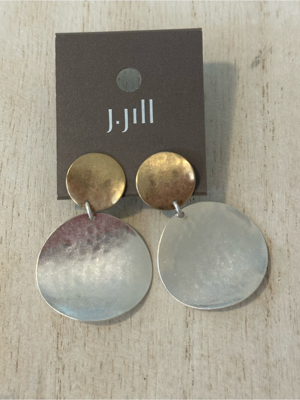 J. Jill Gold and Silver Double Disc Drop Earrings